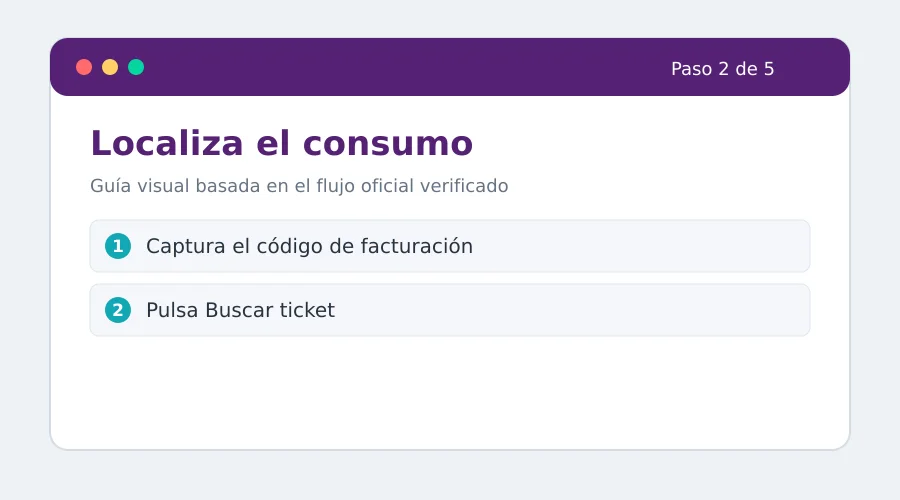 Cargo Gas facturación paso 2: Localiza el consumo en el portal correspondiente