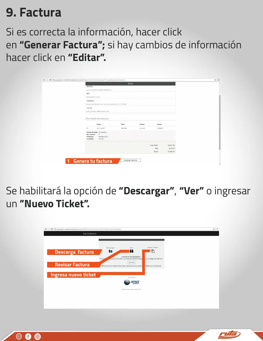 Descarga XML y PDF de RUTA Generar y descargar factura de gasolina RUTA