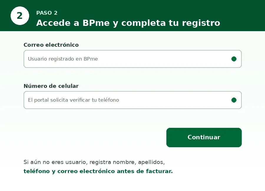 bp gasolinera facturacion Registro para facturacion de gasolinera BP