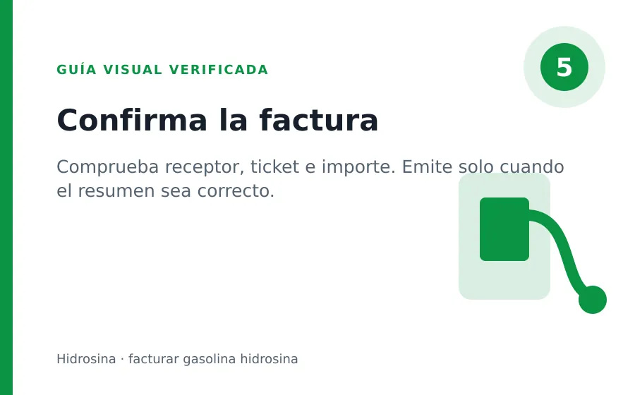 facturar gasolina hidrosina: Confirma la factura