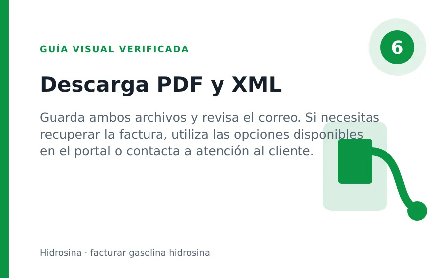 facturar gasolina hidrosina: Descarga PDF y XML