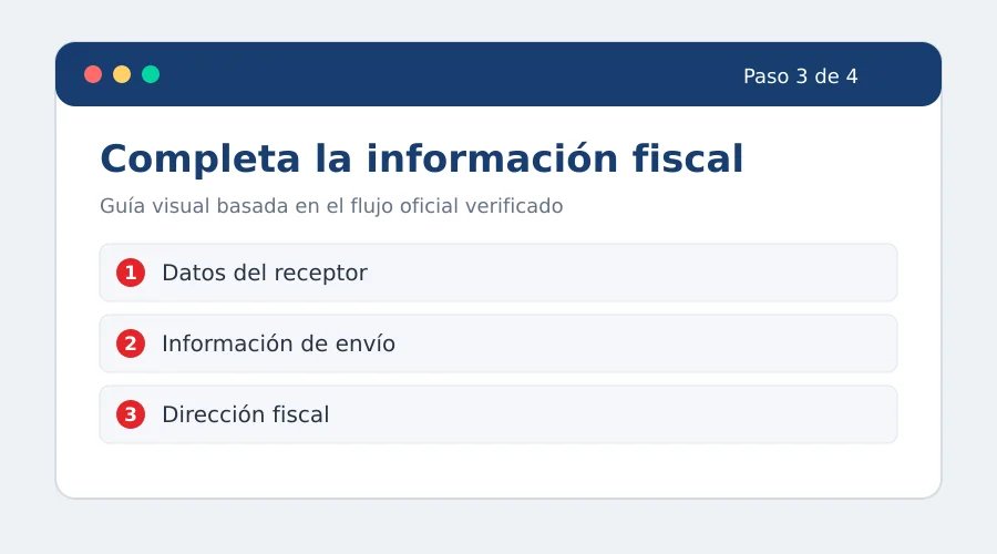 ferchegas facturacion en linea FercheGas facturación paso 3: Completa la información fiscal y de envío