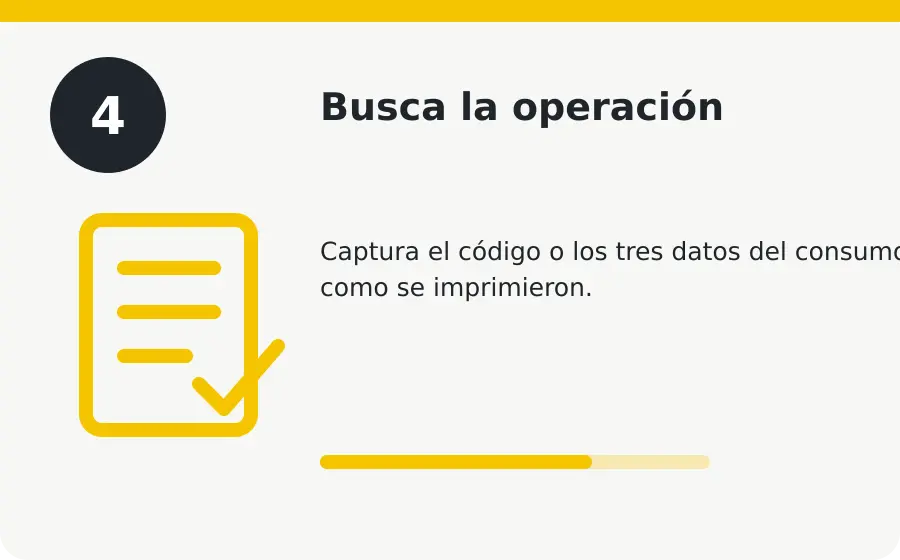FGS Gasolineras facturación, paso 4: busca la operación Paso 4: busca la operación en FGS Gasolineras