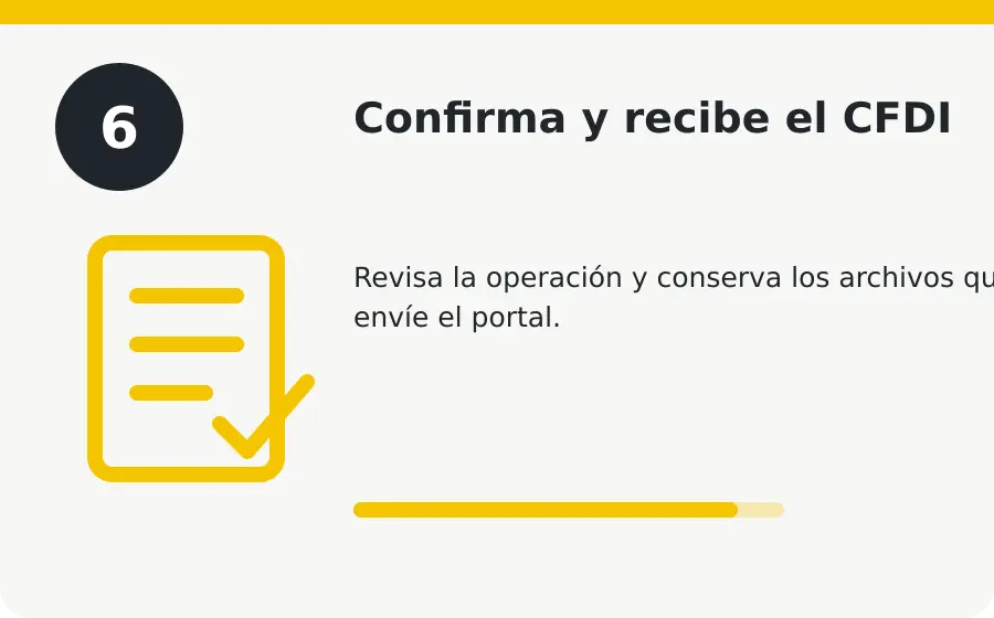 FGS Gasolineras facturación, paso 6: confirma y recibe el CFDI Paso 6: confirma y recibe el CFDI en FGS Gasolineras