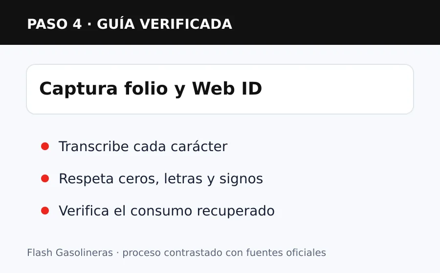 gasolinera flash facturacion Capturar folio y Web ID en Gasolinera Flash facturación