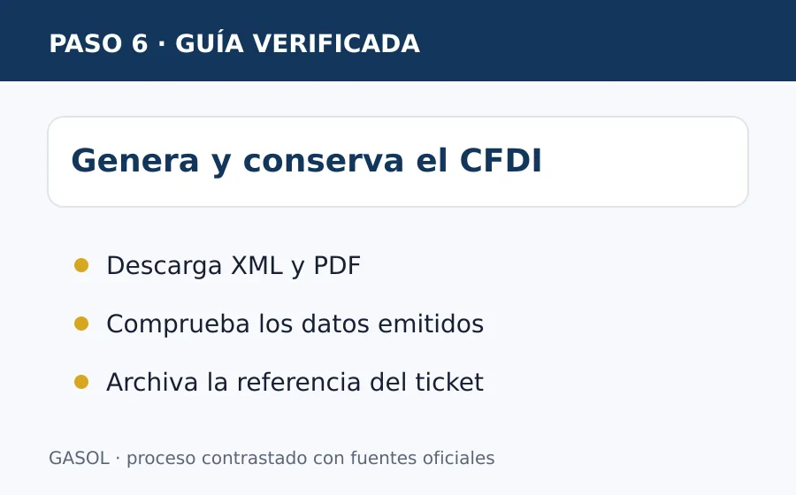 CFDI GASOL Generar y conservar el CFDI de GASOL