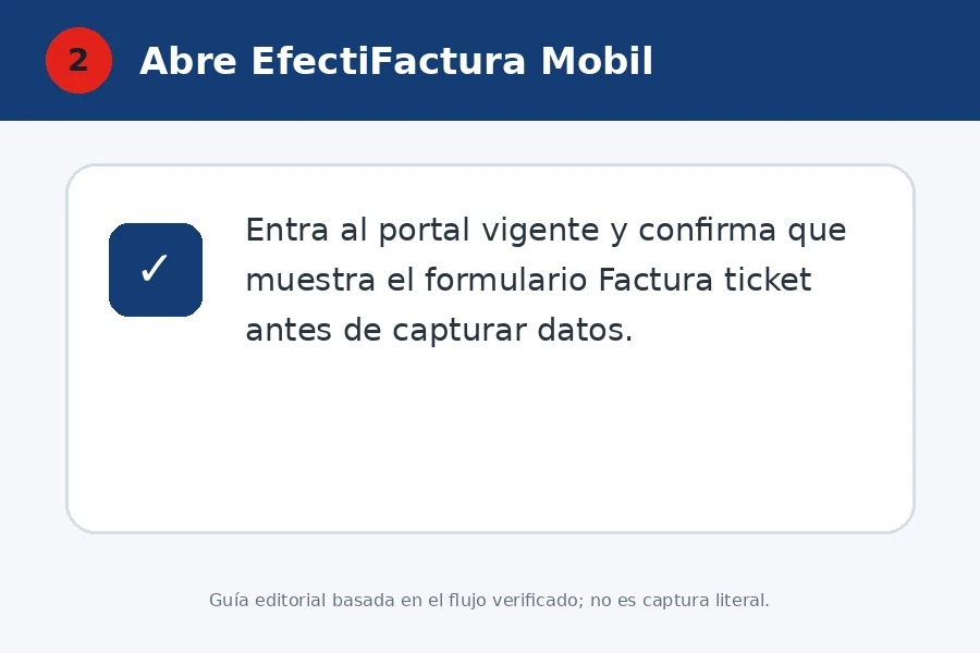 Abrir EfectiFactura Mobil para Gasolinera Arce