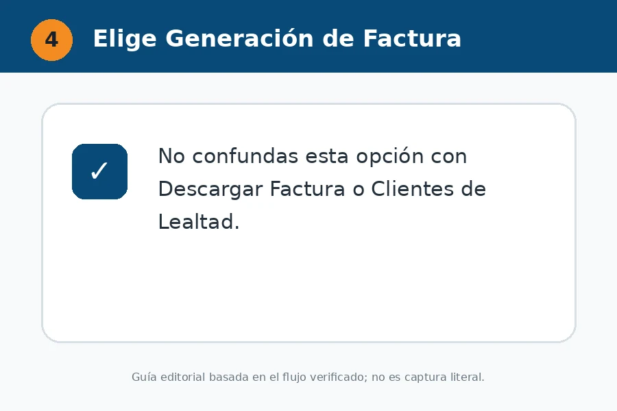 Elige Generación de Factura Generación de factura Gasolinera Cárdenas