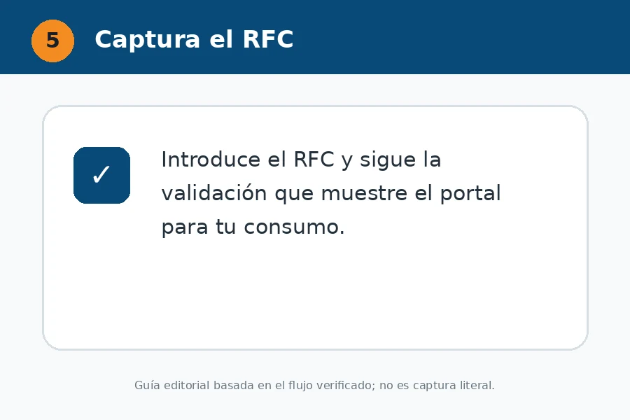 Captura el RFC correcto RFC para factura de Gasolinera Cárdenas