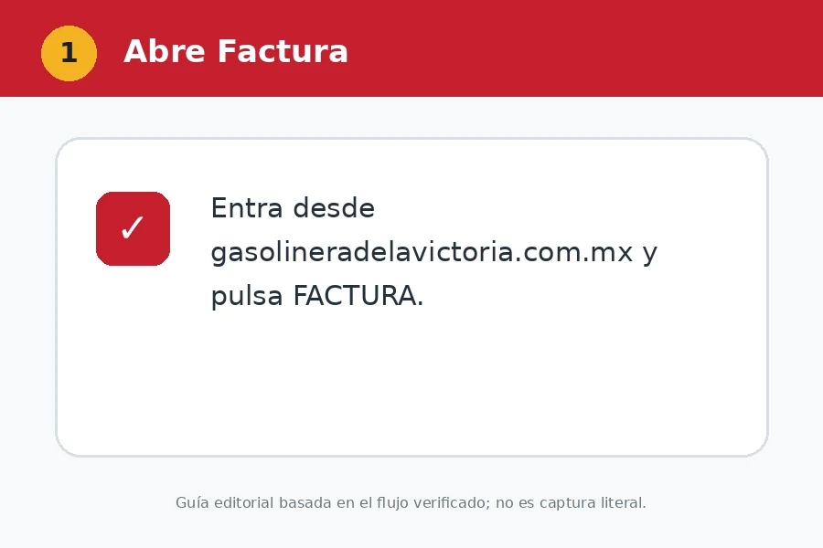 Abre FACTURA desde el sitio oficial Portal de Gasolinera de la Victoria