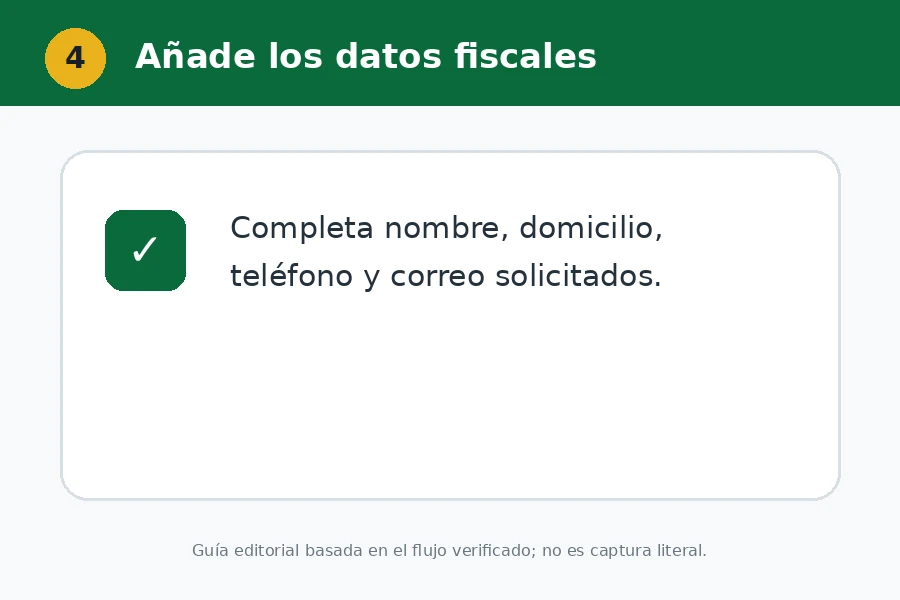 Registra el receptor Datos fiscales para factura San Rafael