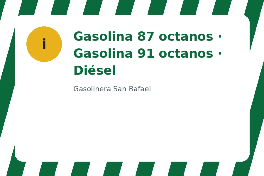 Gasolina 87, 91 octanos y diésel Productos de Gasolinera San Rafael