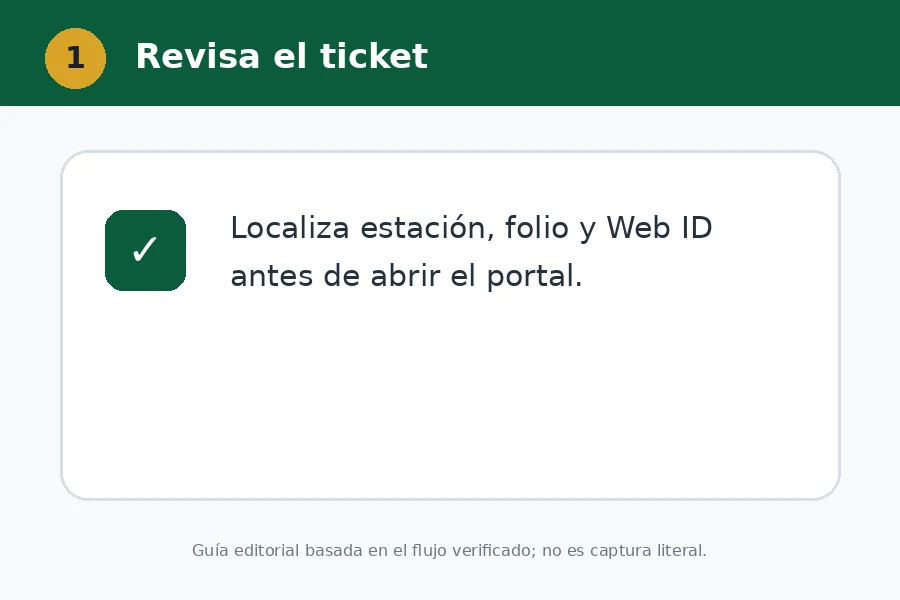 Revisa estación, folio y Web ID Ticket para facturar en Gasolinera Santa Catarina