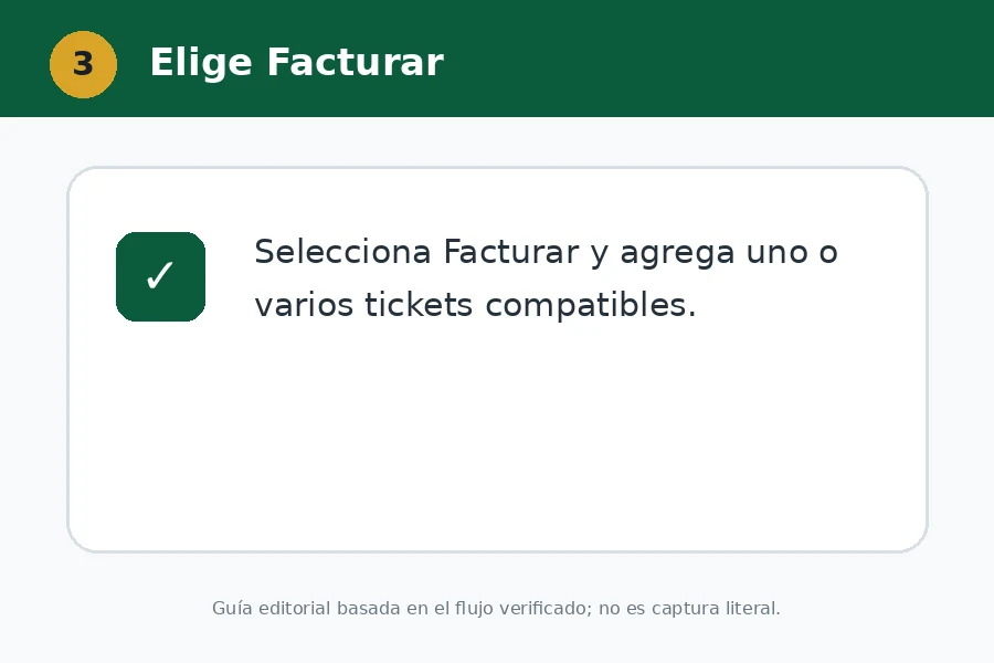 Agrega el ticket al portal Opción Facturar de Gasolinera Santa Catarina