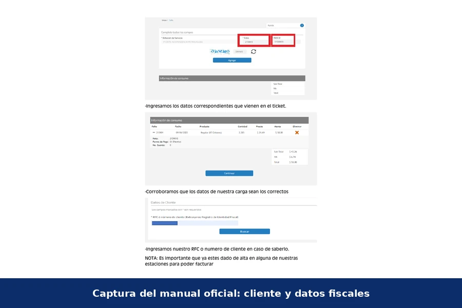 Validar cliente y datos fiscales PetroLaguna RFC y datos del cliente en PetroLaguna