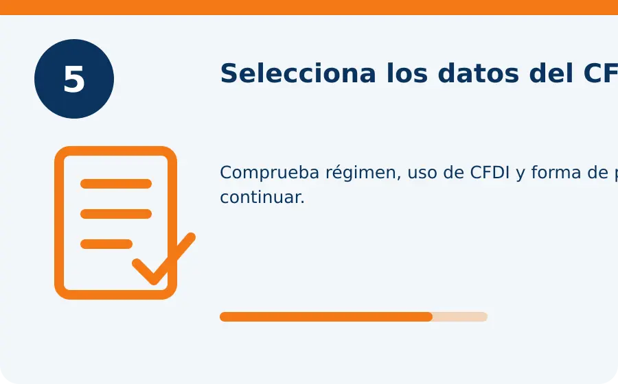 Grupo Burgos facturación, paso 5: selecciona los datos del CFDI Paso 5: selecciona los datos del CFDI en Grupo Burgos