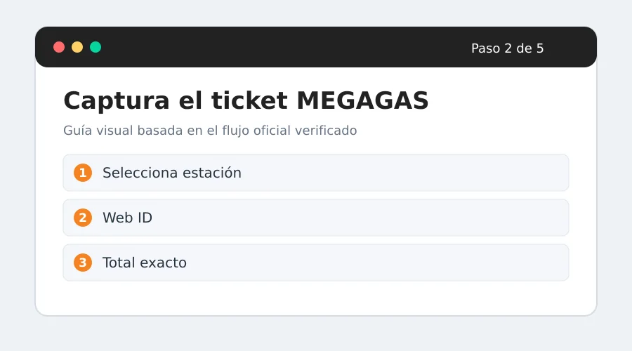 MEGAGAS facturación paso 2: Captura el ticket MEGAGAS