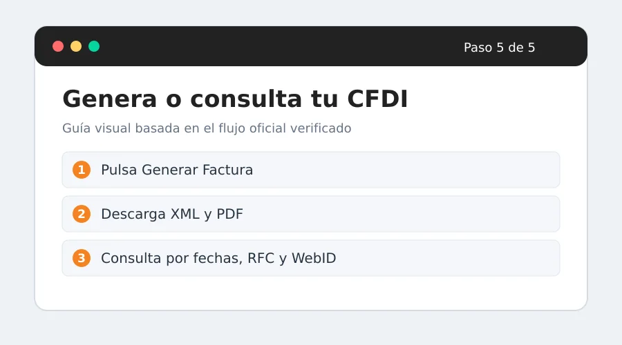 MEGAGAS facturación paso 5: Genera o consulta el CFDI