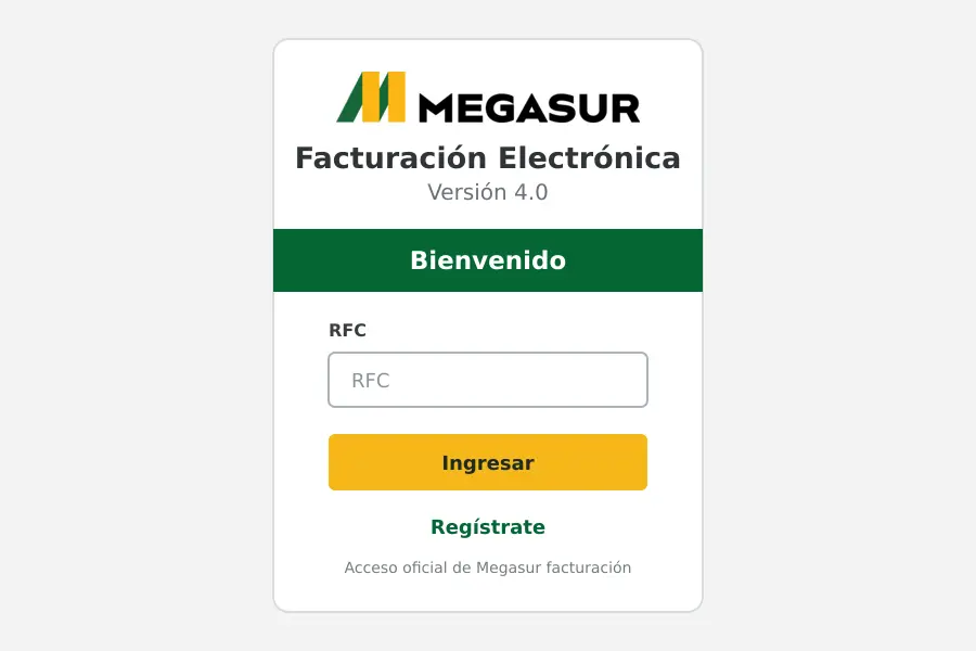Megasur facturación en línea megasur facturacion en linea: acceso con RFC