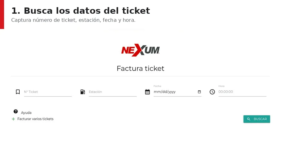 Nexum facturación: ticket, estación, fecha y hora Nexum facturacion: campos de ticket, estación, fecha y hora