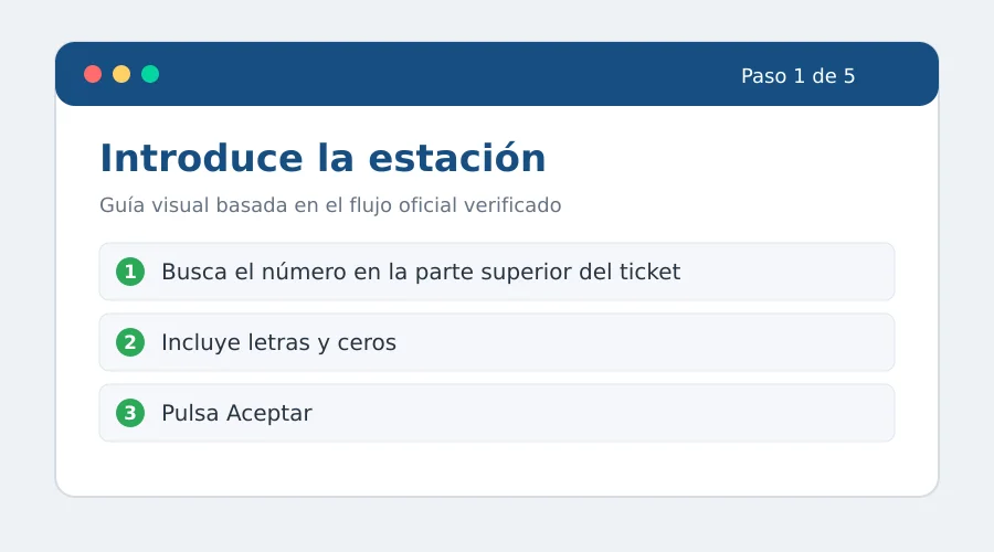 POLCFDI / EUROMEXPOL facturación paso 1: Introduce el número de estación