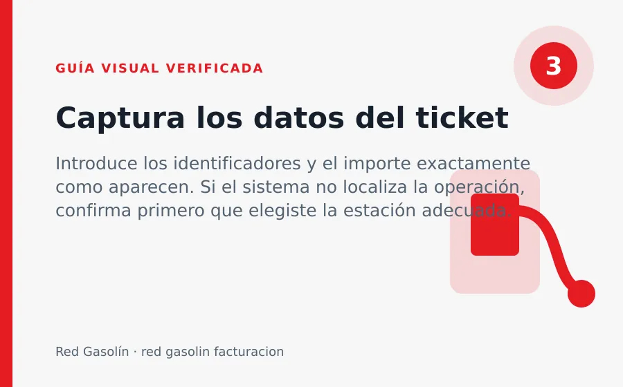 Paso 3 de Red Gasolín: Captura los datos del ticket red gasolin facturacion: Captura los datos del ticket
