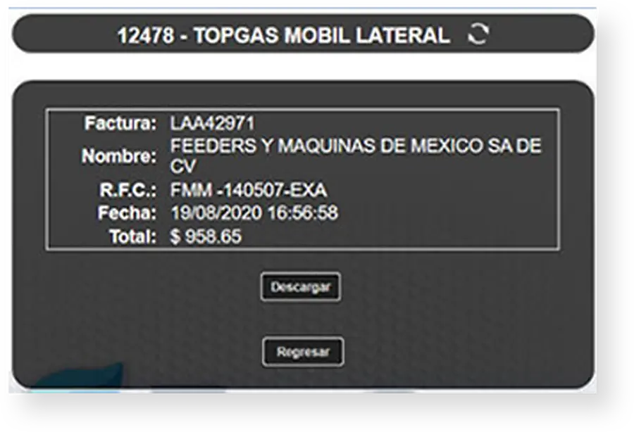 topgas facturacion descargar factura TopGas facturación: pantalla final para descargar la factura
