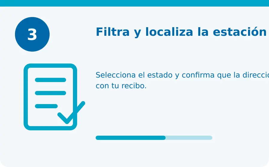 Valero facturación, paso 3: filtra y localiza la estación Paso 3: filtra y localiza la estación en Valero