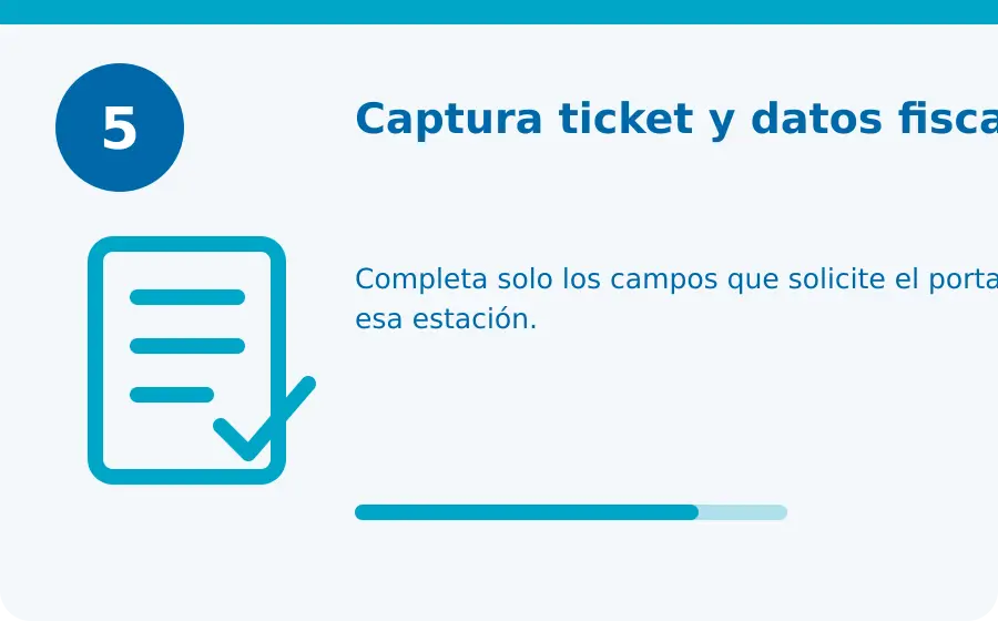 Valero facturación, paso 5: captura ticket y datos fiscales Paso 5: captura ticket y datos fiscales en Valero
