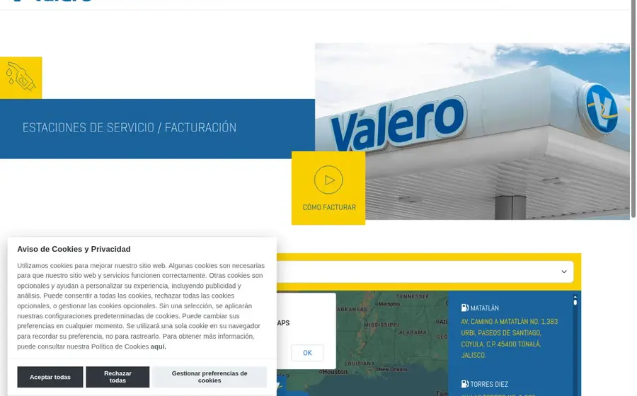 Valero: servicio destacado Servicio de facturación de Valero