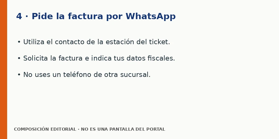4 · Pide la factura por WhatsApp Solicitud de factura a la estación por WhatsApp