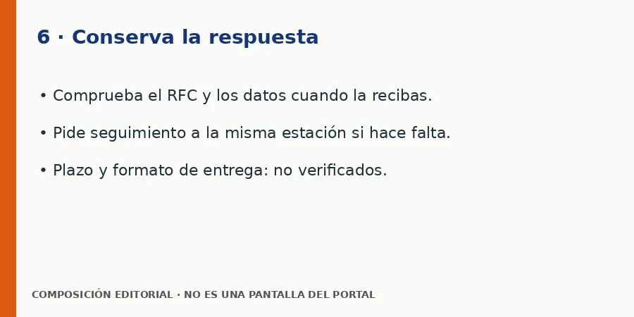 6 · Conserva la respuesta Seguimiento editorial de una solicitud de factura 76
