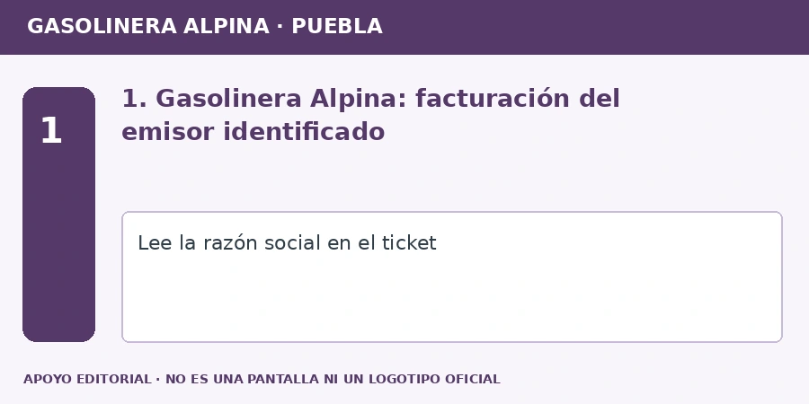 1. Gasolinera Alpina: facturación del emisor identificado Apoyo editorial: 1. Gasolinera Alpina: facturación del emisor identificado