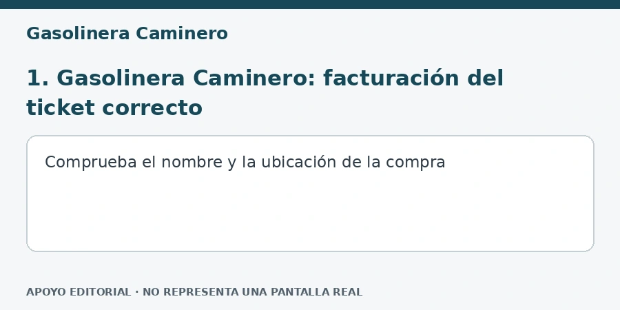 1. Gasolinera Caminero: facturación del ticket correcto Apoyo editorial: 1. Gasolinera Caminero: facturación del ticket correcto