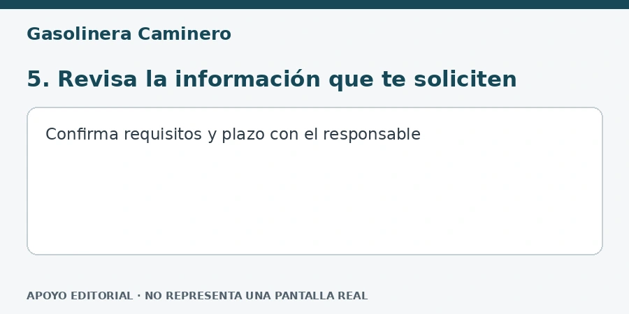 5. Revisa la información que te soliciten Apoyo editorial: 5. Revisa la información que te soliciten