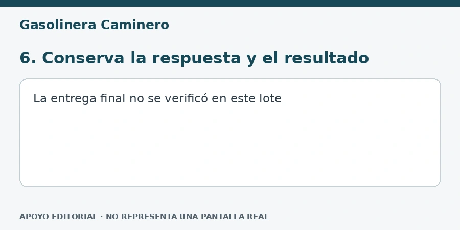 6. Conserva la respuesta y el resultado Apoyo editorial: 6. Conserva la respuesta y el resultado