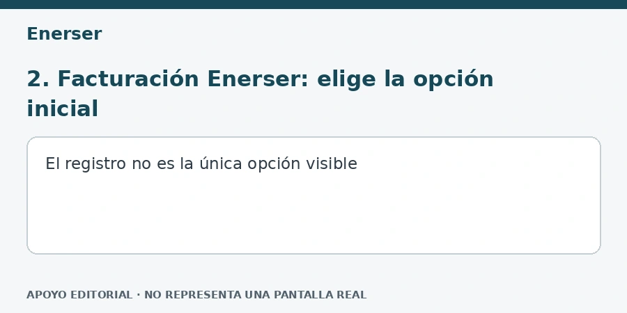 2. Facturación Enerser: elige la opción inicial Apoyo editorial: 2. Facturación Enerser: elige la opción inicial