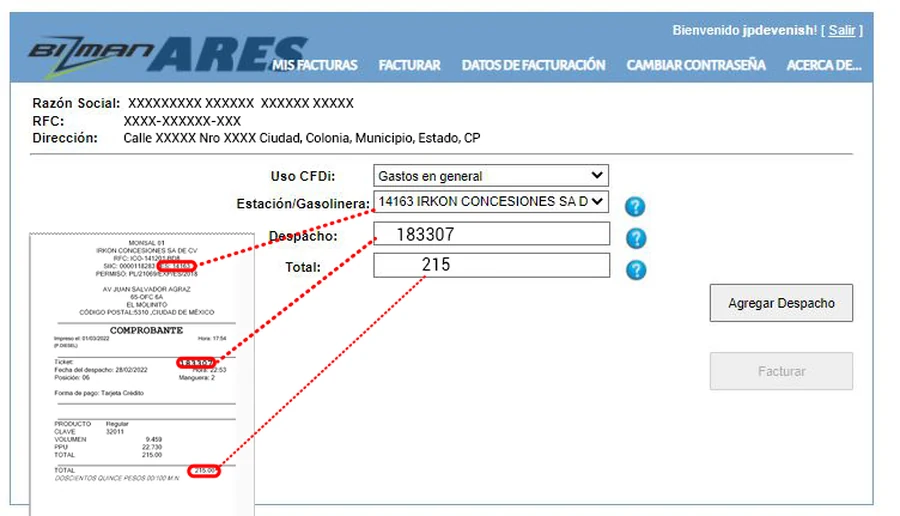 Despacho y total en el manual oficial de facturación Monsal Despacho y total en el manual oficial de facturación Monsal