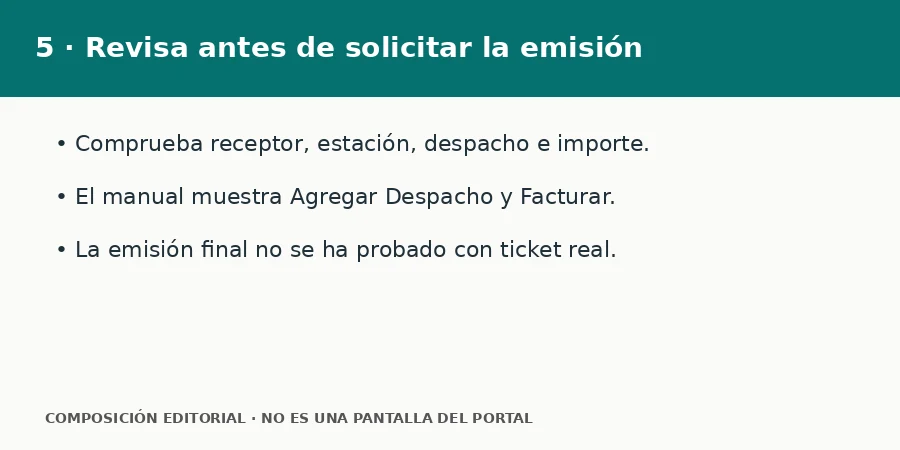 5 · Revisa antes de solicitar la emisión Revisión editorial previa a la solicitud en Monsal