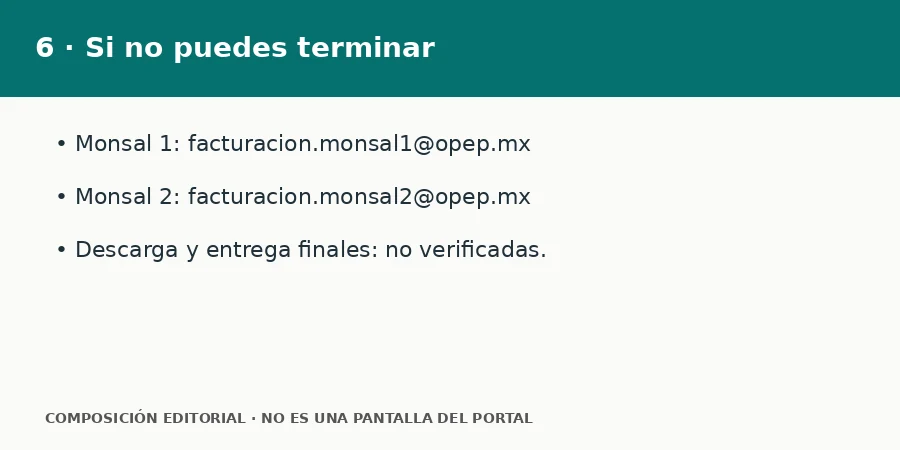 6 · Si no puedes terminar Contactos oficiales por estación para incidencias Monsal