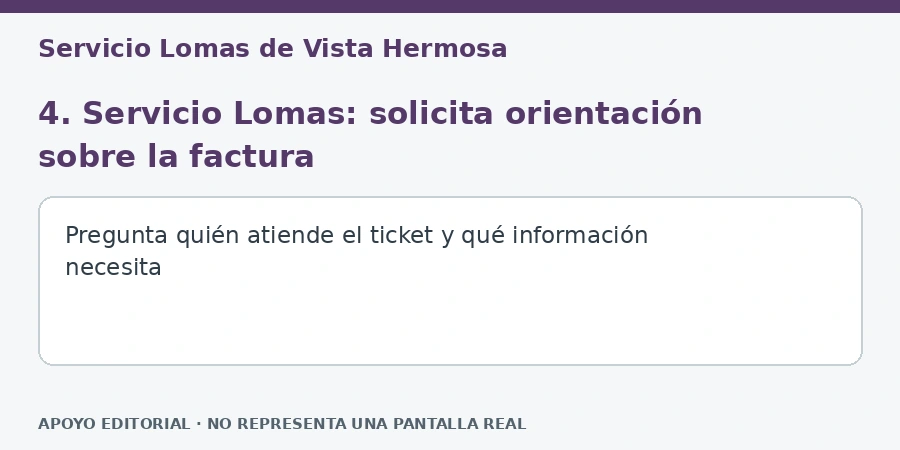 facturar gasolina servicio lomas de vista hermosa Apoyo editorial: 4. Servicio Lomas: solicita orientación sobre la factura