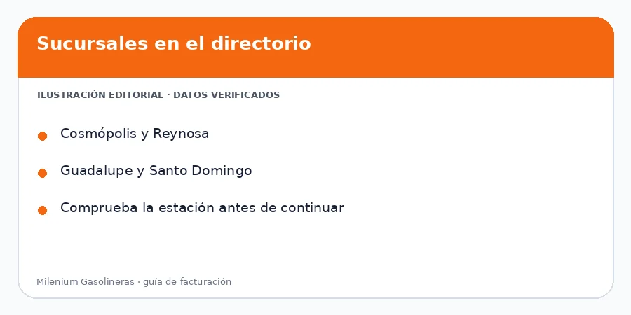 Ilustración editorial de las sucursales del selector Cuatro accesos de estación en el directorio Milenium