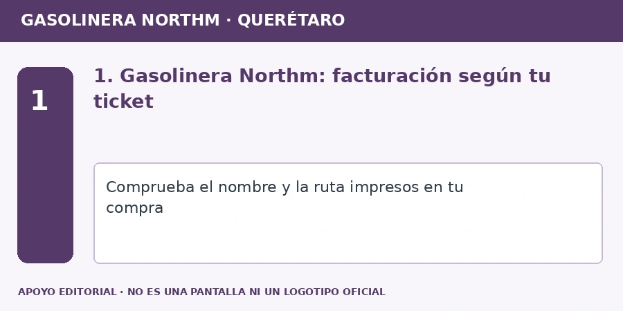 1. Gasolinera Northm: facturación según tu ticket Apoyo editorial: 1. Gasolinera Northm: facturación según tu ticket