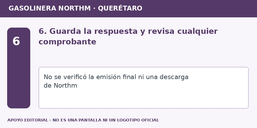 6. Guarda la respuesta y revisa cualquier comprobante Apoyo editorial: 6. Guarda la respuesta y revisa cualquier comprobante