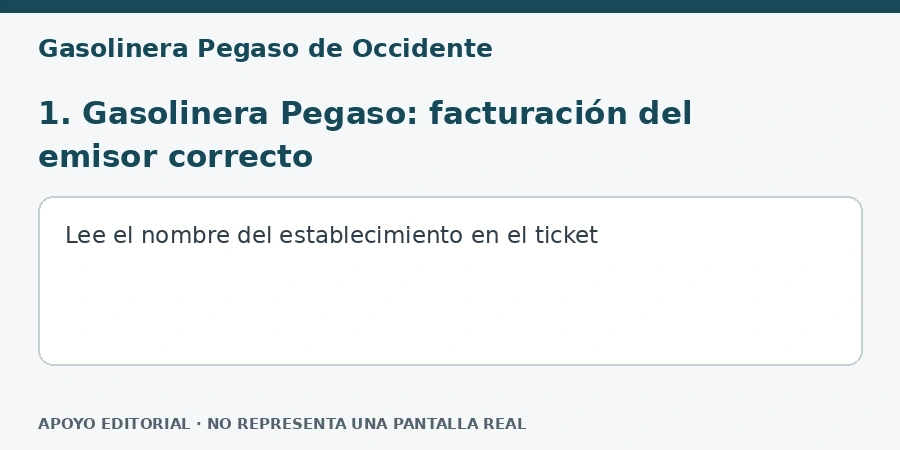 1. Gasolinera Pegaso: facturación del emisor correcto Apoyo editorial: 1. Gasolinera Pegaso: facturación del emisor correcto