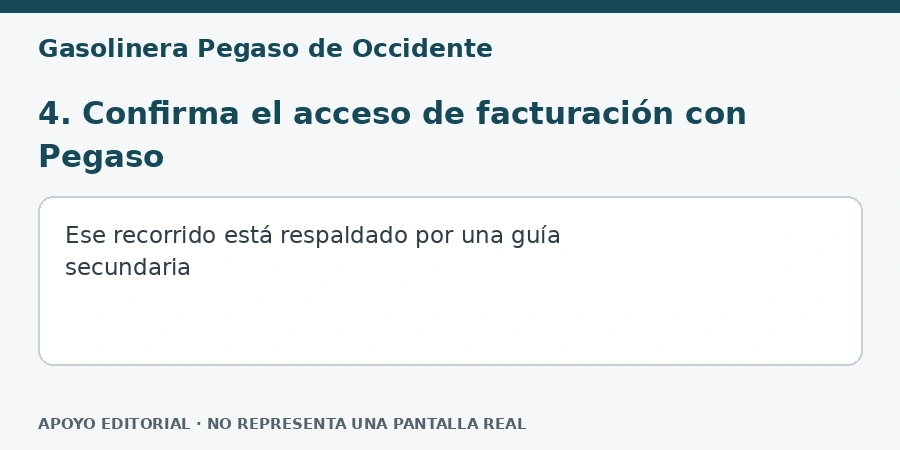 4. Confirma el acceso de facturación con Pegaso Apoyo editorial: 4. Confirma el acceso de facturación con Pegaso