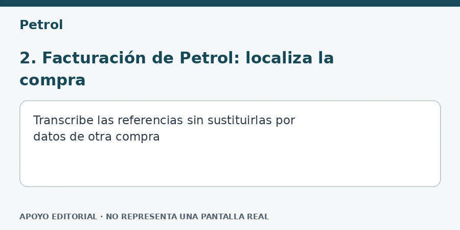 2. Facturación de Petrol: localiza la compra Apoyo editorial: 2. Facturación de Petrol: localiza la compra
