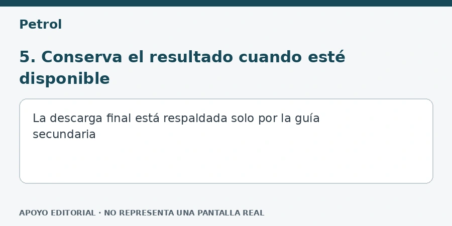 5. Conserva el resultado cuando esté disponible Apoyo editorial: 5. Conserva el resultado cuando esté disponible