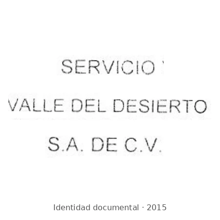 servicio valle del desierto facturacion Identificación del emisor extraída de un CFDI de 2015; no se presenta como logotipo comercial actual.